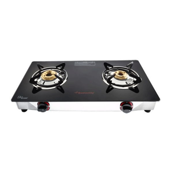 butterfly 2 burner glass top gas stove price