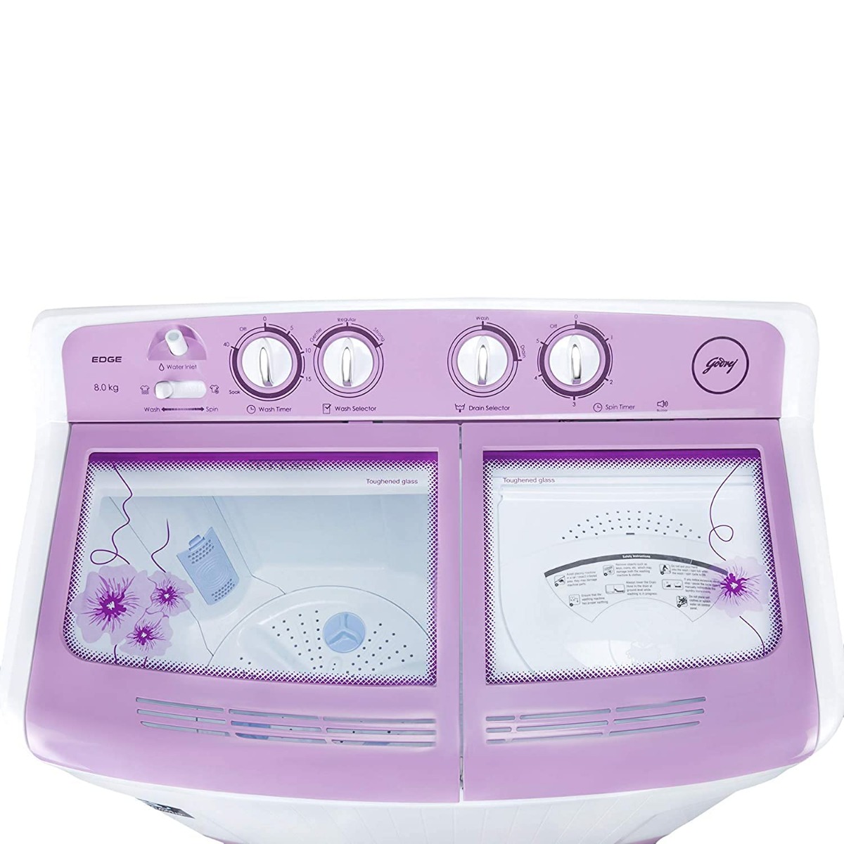 Godrej 8 Kg 5 star Semi-Automatic Top Loading Washing Machine (WS EDGE 80 5.0 TB3 M ,Lavender)-10448