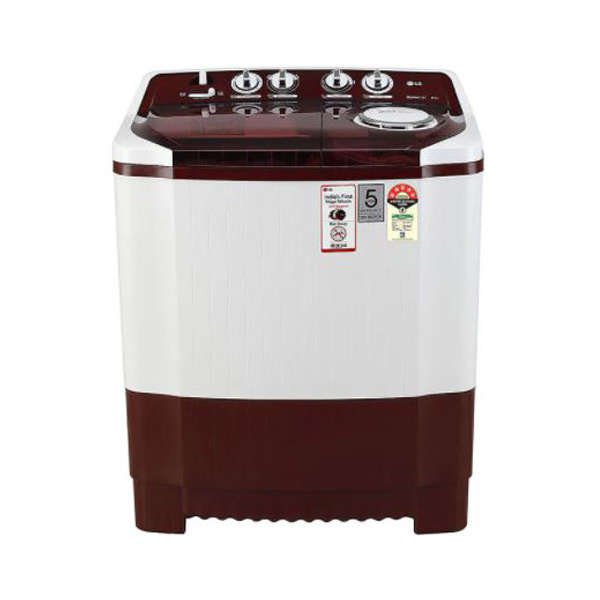 LG 8 Kg 5 Star Semi Automatic Top Load Washing Machine (P8035SRAZ, Burgundy)-0