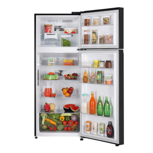 LG 408 L 3 Star Frost Free Double Door Refrigerator(LG GLT412VESX,Ebony Sheen,Convertible)-13013