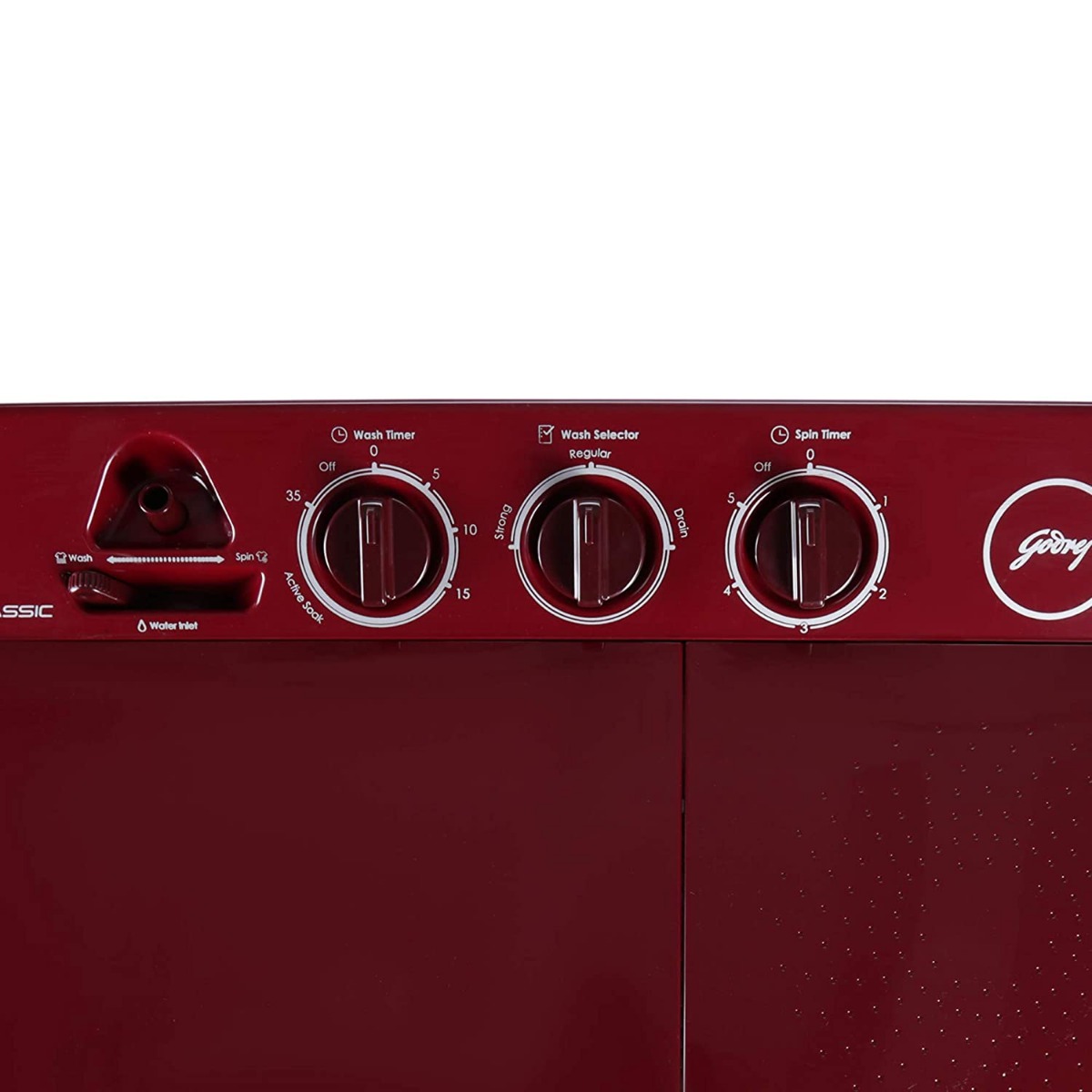 Godrej 8 Kg 5 Star Semi Automatic Washing Machine (WSEDGECLS805.0SN2MWNRD, Wine Red)-12714