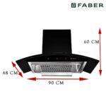 Faber 90 cm 1200 m3/hr Heat Auto Clean Chimney (HOODCRESTPLUSINDHCSCBK90,Black)-13342