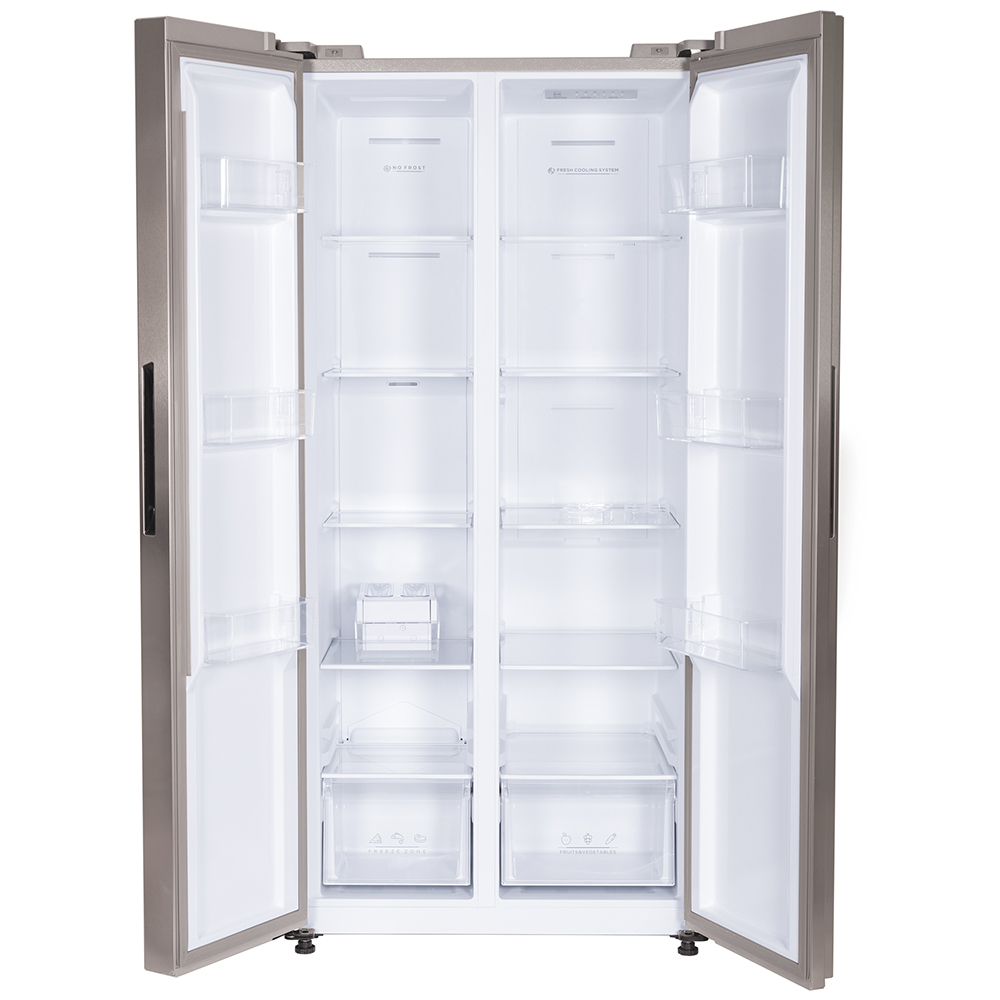 Kelvinator 500 L Frost Free Side by Side Refrigerator (KRSB520SSV, Shiny Silver,Stablizer Free)-13531