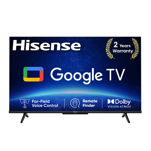 Hisense 108 cm (43 inches) 4K Ultra HD Smart LED Google TV (43A6H ,Black,2 Year Warranty)-0