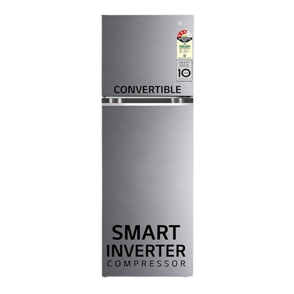 LG 246 L 3 Star Convertible Frost Free Double Door refrigerator,Smart Inverter Compressor (GL-S262SDSX,Dazzle Steel)