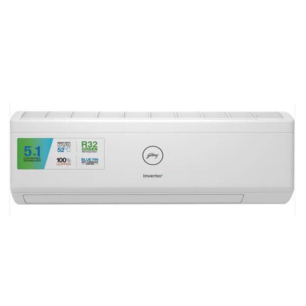 Godrej 2 Ton 3 Star, 5-In-1 Convertible Cooling, Inverter Split AC (Copper, AC2TEI24IINV3R32WWA ,White) -0