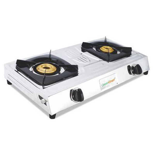 Greenchef 2 Burner Stainless Steel Gas Stove (SUPER SLIM SS2B,Manual)-0