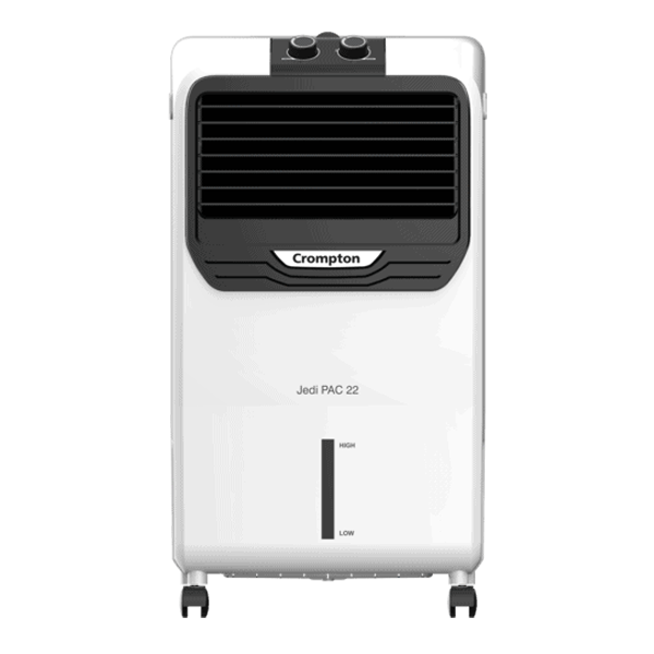 Crompton 22L Air Cooler 4-Way Air Deflection and Honeycomb pads (ACGC-JEDIPAC22,White & Black)