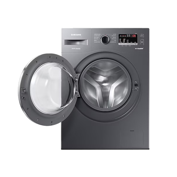Samsung 7 KG Front Load washing machine, EcoBubble, DIT Motor, Hygiene Steam(WW70R22EK0X,Inox gray)