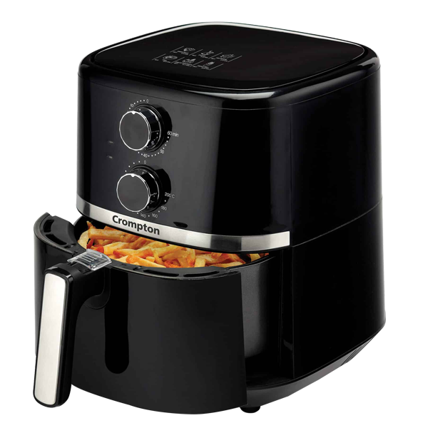 Crompton 4.5 L Mechanical Air Fryer with Quick Fry technology (ACGAF-NOURISPRO,Black)