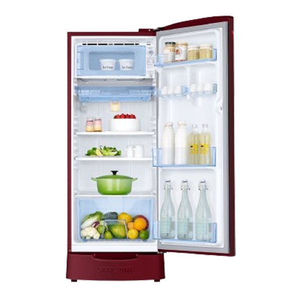 Samsung 183 L 3 Star Single Door Refrigerator (RR20D1823RZ, Midnight Blossom Red)