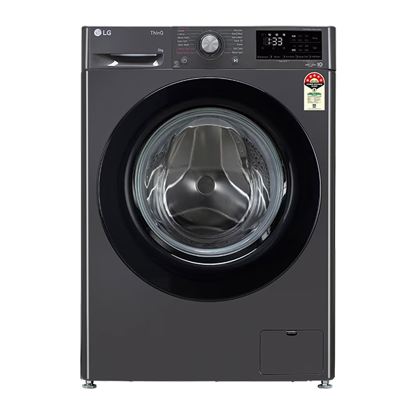 LG 8 Kg 5 Star Front Load Washing Machine, AI Direct Drive (FHP1208Z3M,Black)
