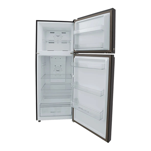 Haier 328 L 3 Star Glass Finish Top Mount Frost Free Refrigerator (HRF-3783YGG-P,Yellow Grey)