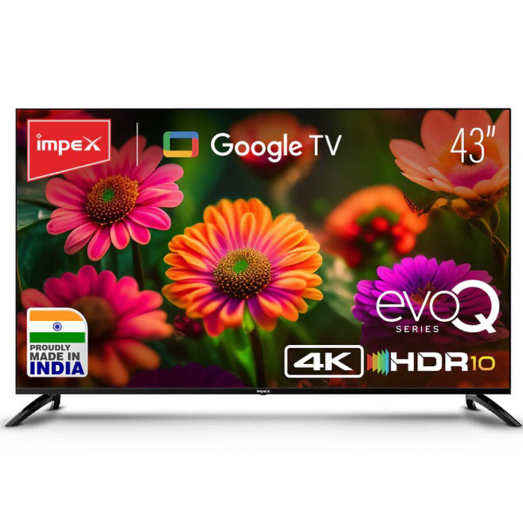 Impex 43 Inch Smart TV UHD 4K evoQ 43S4RLC2 , Android 11 (43S4RLC2, Black)