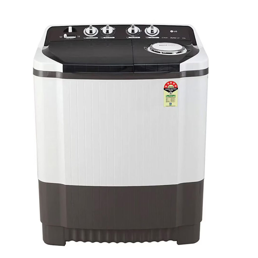 LG 8.5Kg 5 Star Semi Automatic Washing Machine, Roller Jet Pulsator + Soak (P8525SGAZ, Dark Grey)