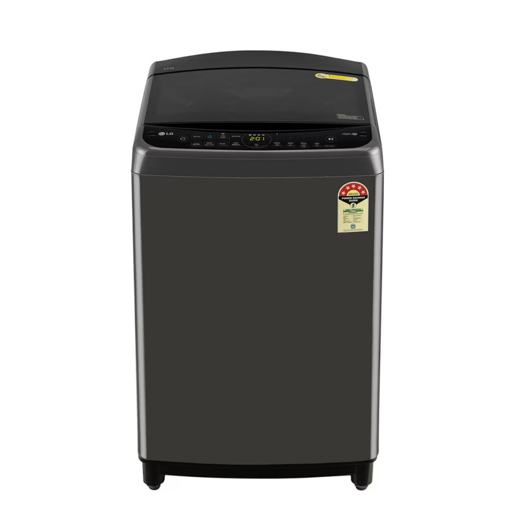 LG 8Kg Top Load Washing Machine, AI Direct Drive™, Turbodrum (THD08NPM,Middle Black)