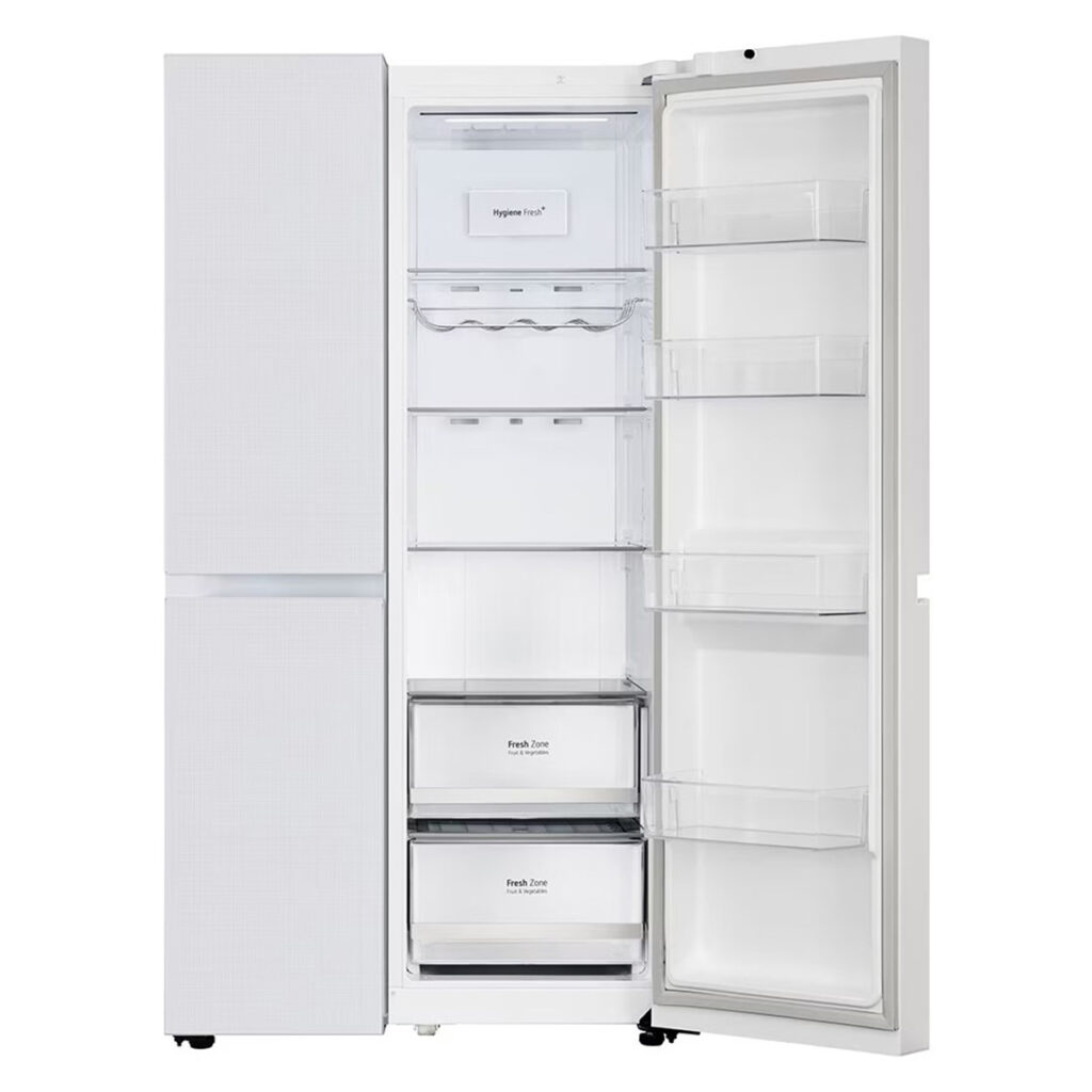 LG 650 L Convertible Side by Side Refrigerator with Premium Glass Door, Smart Inverter Compressor(GL-B257DLW3,Linen White)