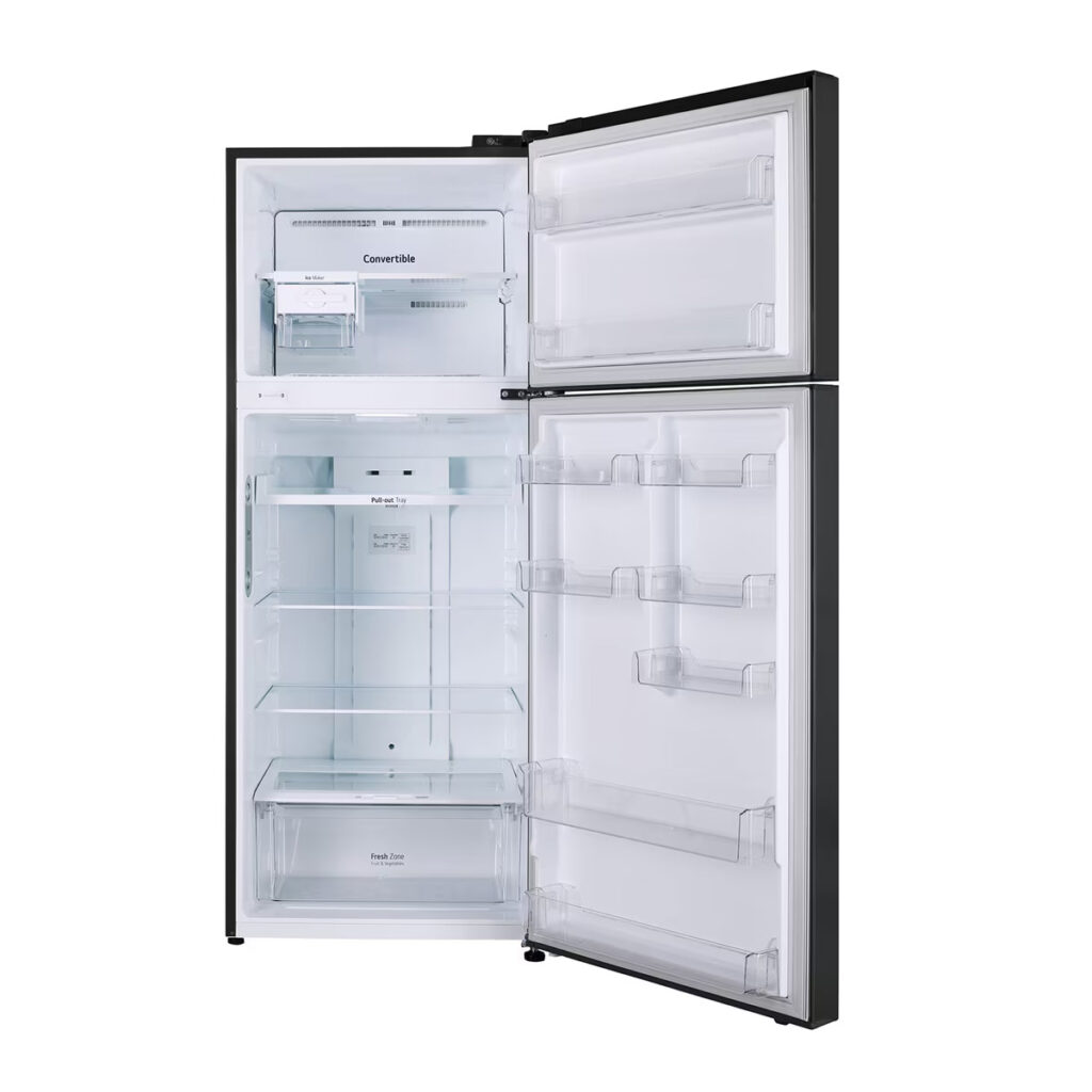 LG 446 L 1 Star Double Door Refrigerator with Smart Inverter Compressor (GL-T502CESR, Ebony Sheen)