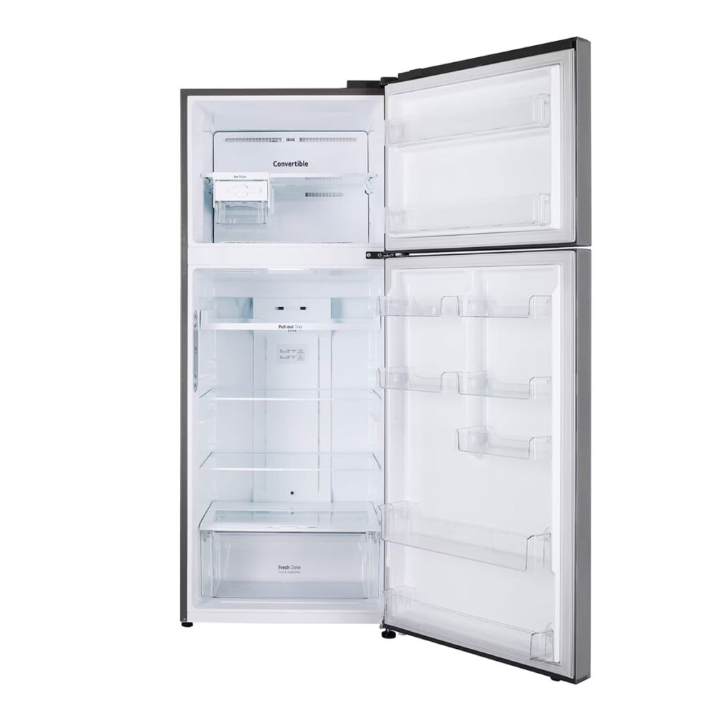 LG 446 L 1 Star Double Door Refrigerator, Convertible (GL-T502CPZR,Shiny Steel)