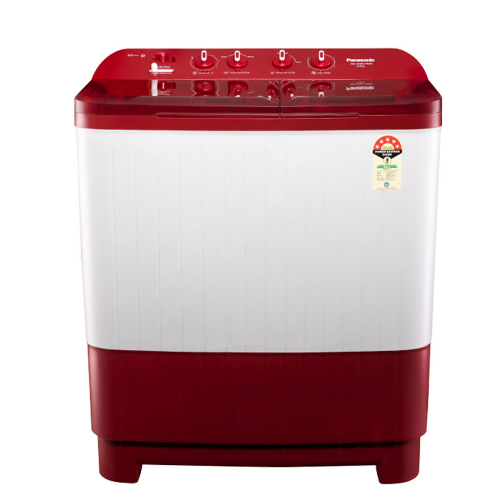 Panasonic 8 Kg 5 Star Semi Automatic Washing Machine (NA-W80L7RRB,Red)