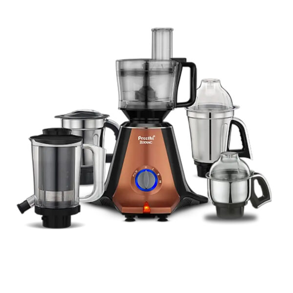 Preethi 750 W Zodiac Stardust MG 265 Mixer Grinder, 5 Jars including Masterchef Jar, Super Extractor Copper/Black