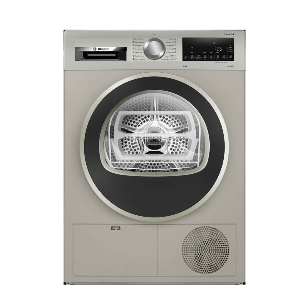 Bosch 8 kg Series 4, condenser tumble dryer (WPG23108IN,Silver inox)