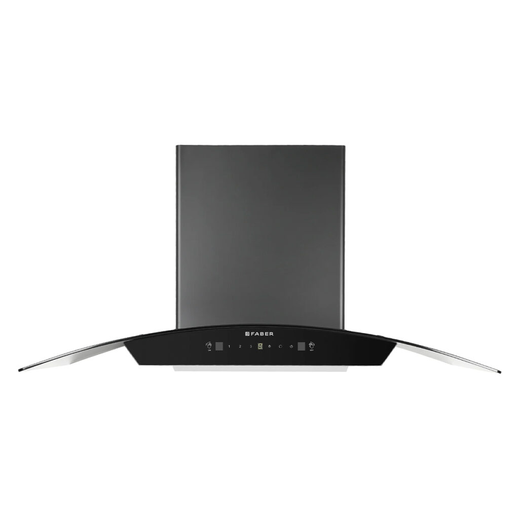 Faber 60 cm Auto Clean Curved Chimney (HOOD POLO IN HC SC BK 60,Black)