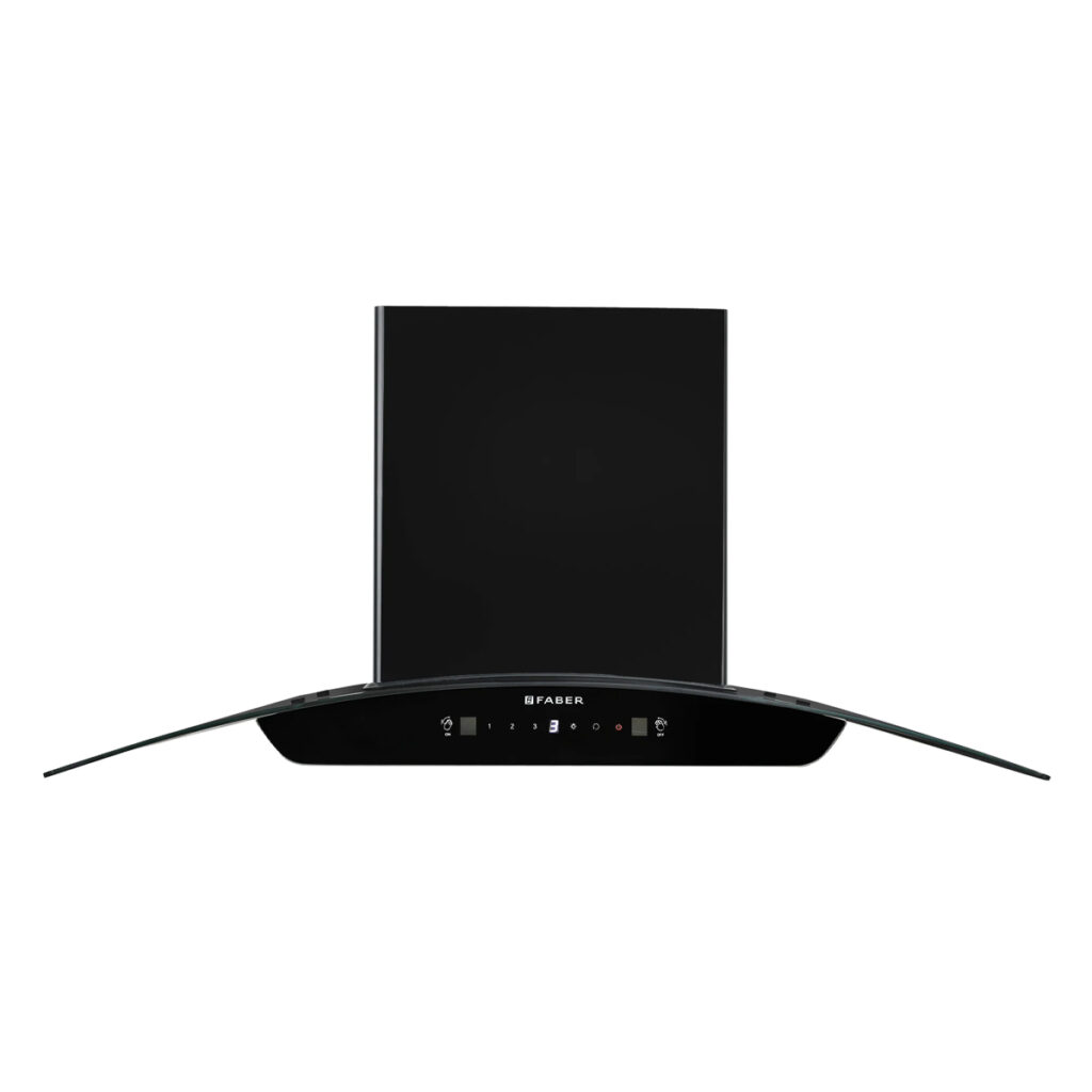 Faber 90 cm Auto Clean Curved Chimney (HOOD SUNNY IN HC SC FL LG 90,Black)