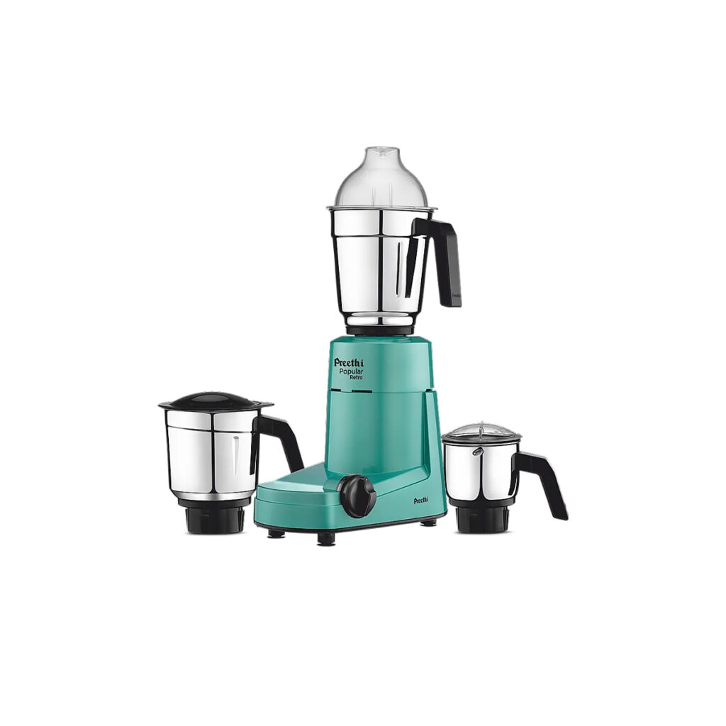 Preethi Popular 750 W Mixer Grinder 3 Jars (MG 266,Retro Green)