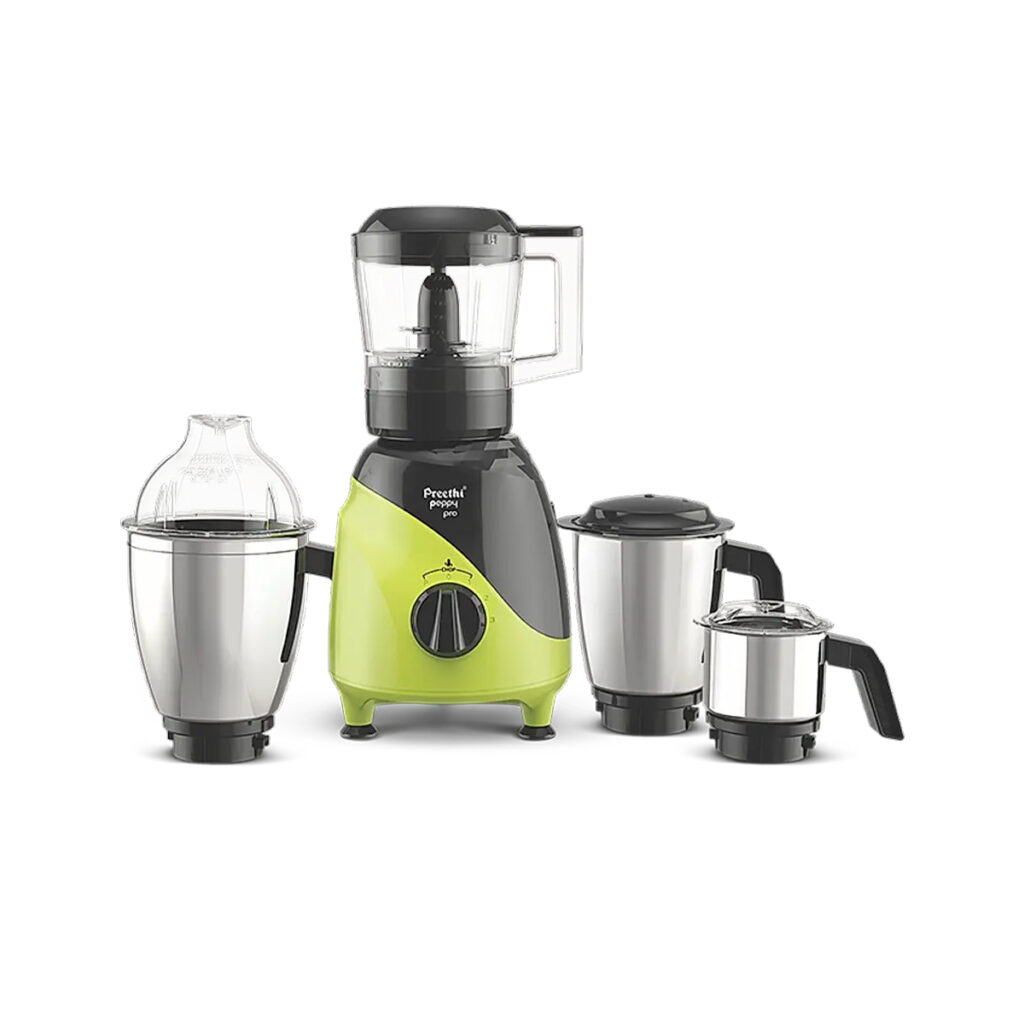 Preethi Peppy Pro 750 W Mixer Grinder 4 Jars (MG 247,Green/Black)