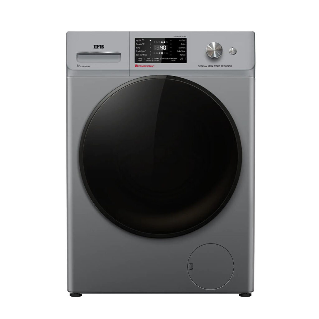 IFB 9 kg 5 Star Fully Automatic Front Load Washing Machine,1200 rpm With Wi-Fi(Serena MSN 7012K, Metallic Silver)