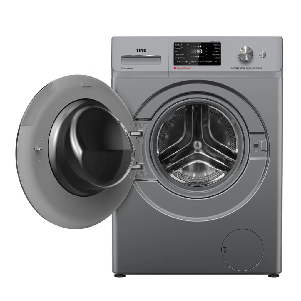 IFB 9 kg 5 Star Fully Automatic Front Load Washing Machine,1200 rpm With Wi-Fi(Serena MSN 7012K, Metallic Silver)