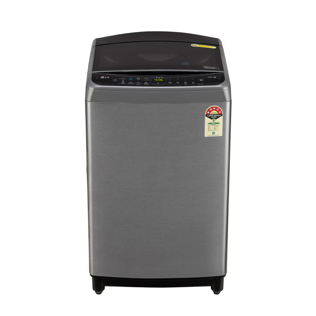 LG 9Kg Top Load Washing Machine, AI Direct Drive™, In-built Heater (THD09SJT, Platinum Silver)