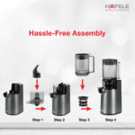 Hafele Magnus Prime Cold Press Juicer 250W, 100mm Wide Chute, 50RPM Speed for Max Nutrition, Maximum Extraction of Juice