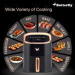 Butterfly 4.5L Magnum Digital Air Fryer 1200W, 360° High Speed Air Circulation Technology, Black