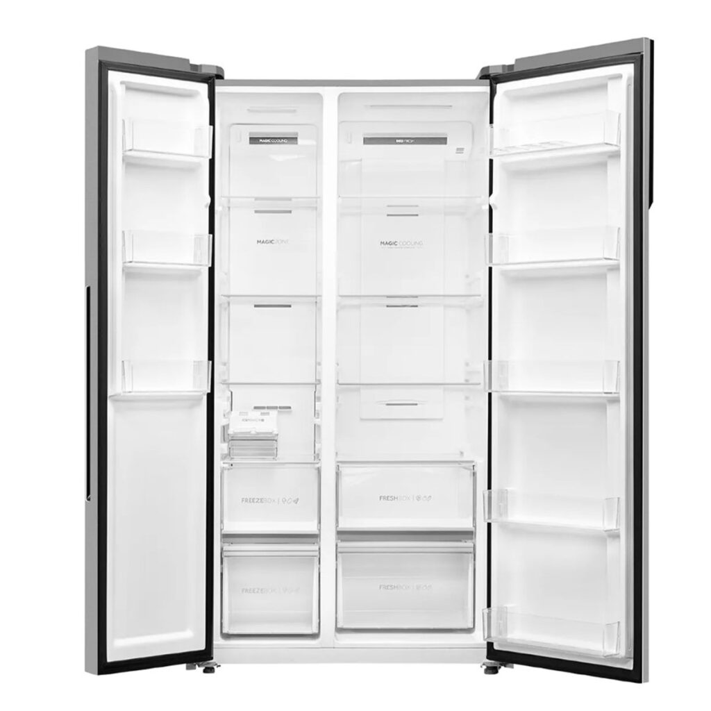 Haier 596 L side by side Frost Free Refrigerator (HES-690IM, Inox Marine Finish)