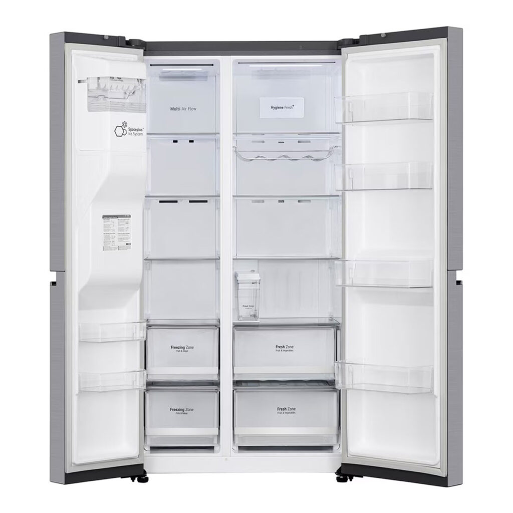 LG 630L 3 Star Side-by-Side Refrigerator, Water & Ice Dispenser (GL-L257CPZ3, Shiny Steel)