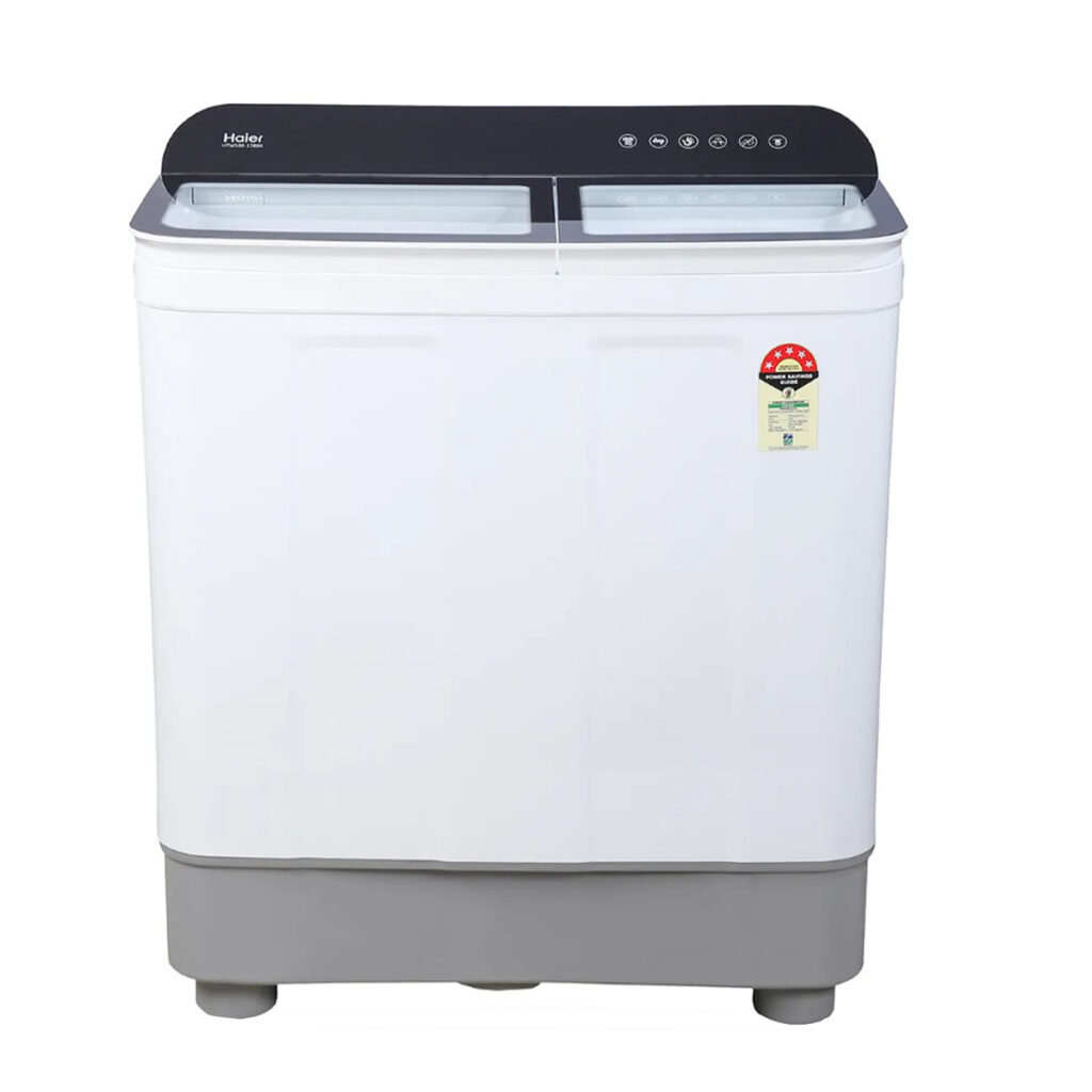 Haier 8.5 Kg Semi-Automatic Washing Machine With Toughened Glass (HTW85-178BKN)