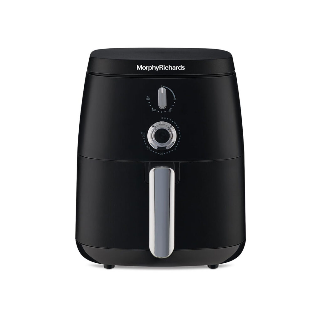 Morphy Richards 5L Air Fryer ,Classic Knob Control, Non-Stick Coated Basket (Black)