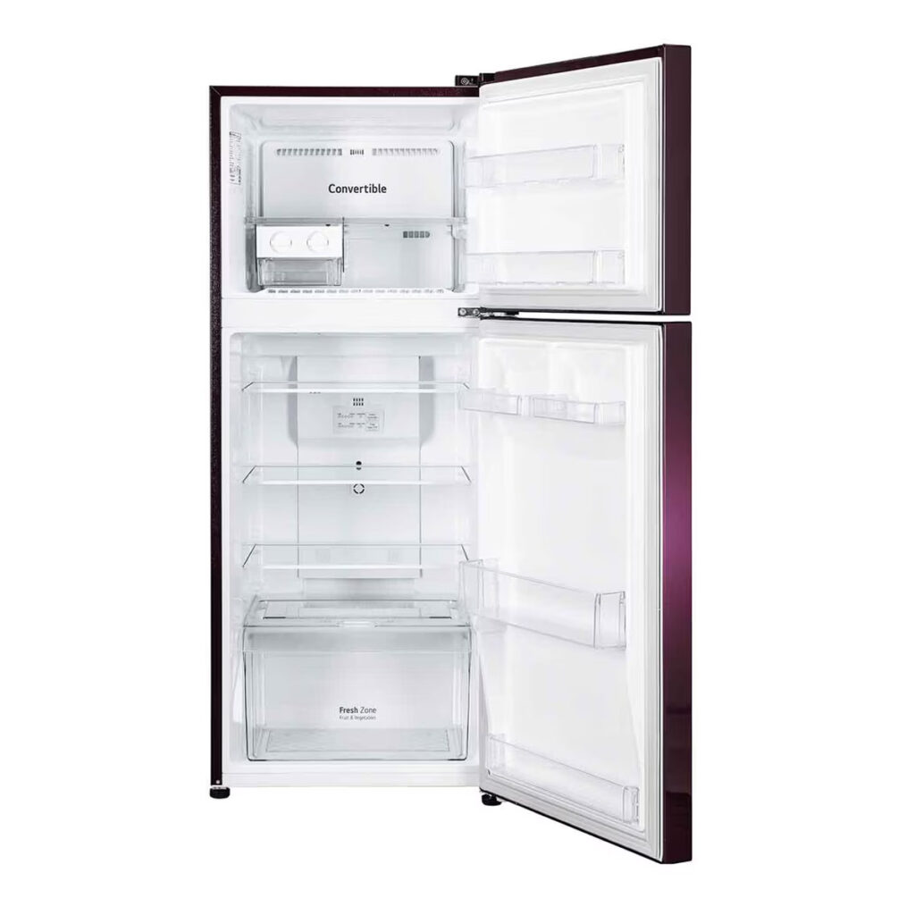 LG 240L 2 Star Double Door Refrigerator with Smart Inverter Compressor, Multi-Air Flow (GL-S292SRWY, Red Water Lily)