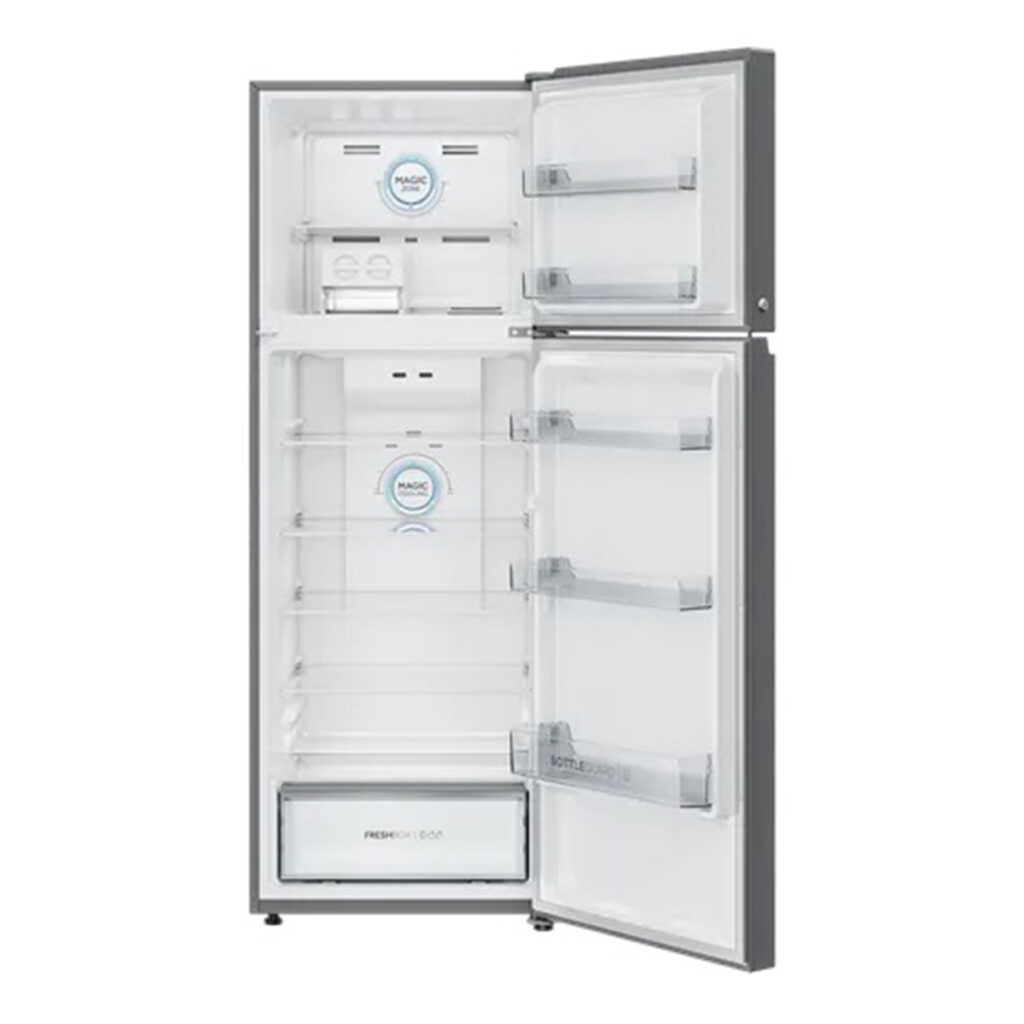 Haier 328 L 2 Star Frost Free Inverter Top Mount Refrigerator (HRF-3782BIS-P, Inox Steel)