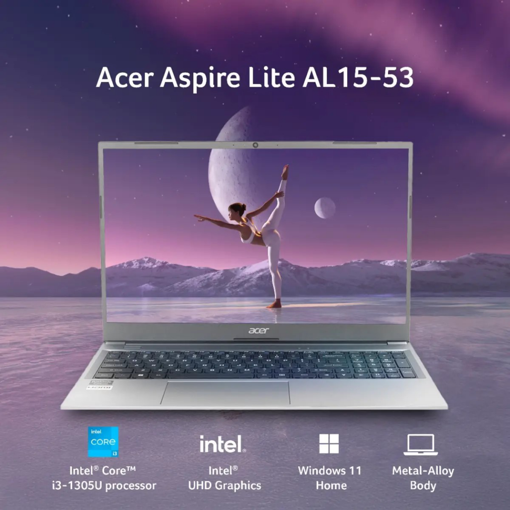 Acer Aspire Lite 13th Gen Intel Core i3-1305U Processor Laptop (Windows 11 Home/ 8 GB RAM/ 512 GB SSD/Intel Graphics/Microsoft Office) Steel Gray