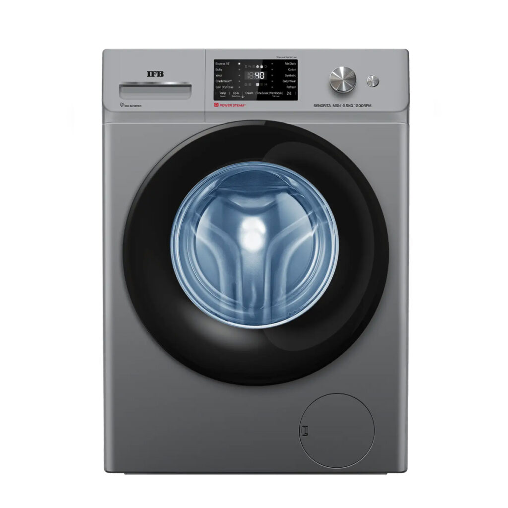 IFB 6.5 kg 5 Star Fully Automatic Front Load Washing Machine Rpm 1200(SENORITA MSN 6512K,Metallic Silver)
