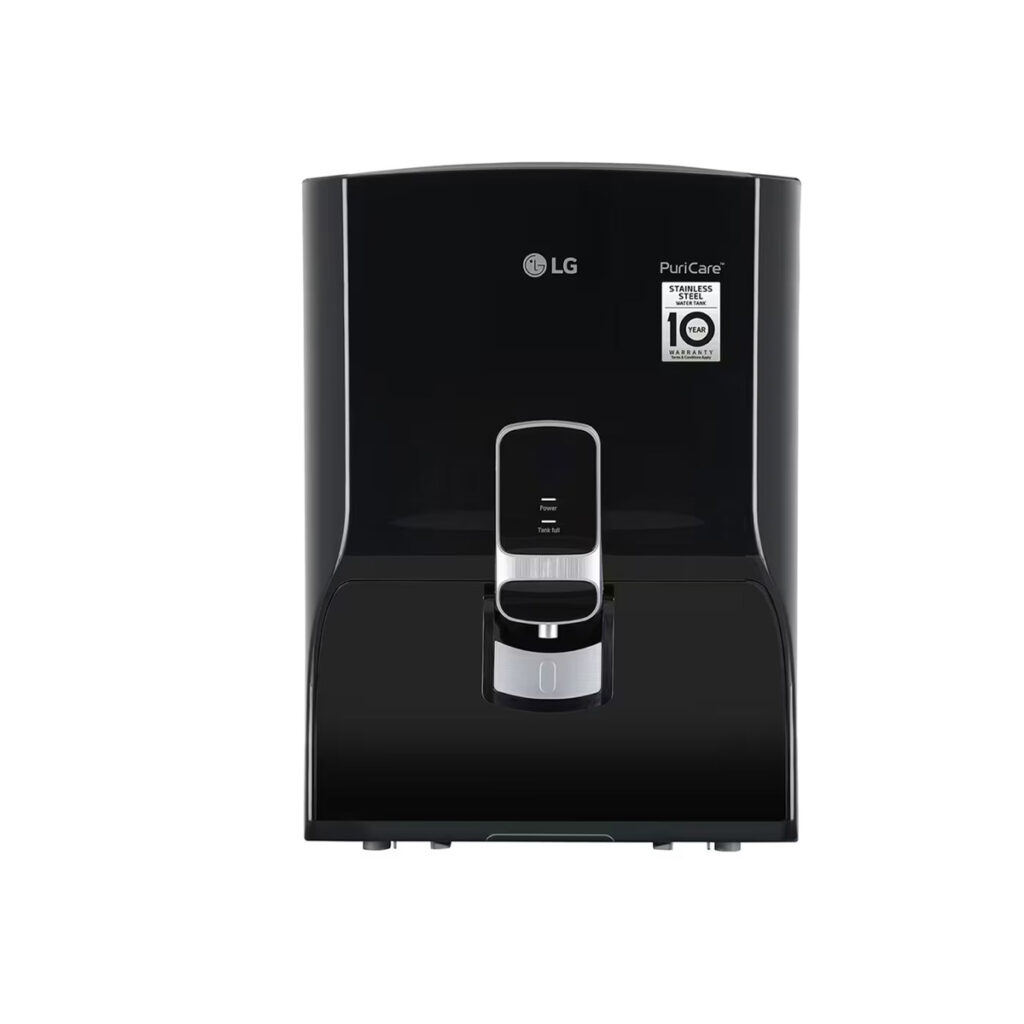 LG 8L RO Water Purifier with Stainless Steel Tank (WW131NP, Solid Black)