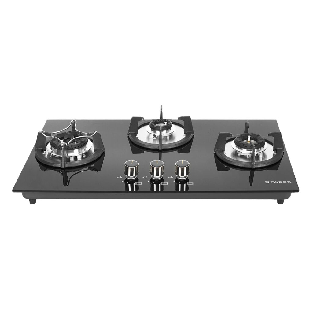 Faber Hob 3 Burner Auto-Ignition (SUPERIA HT763 BR AI, Black Glass)