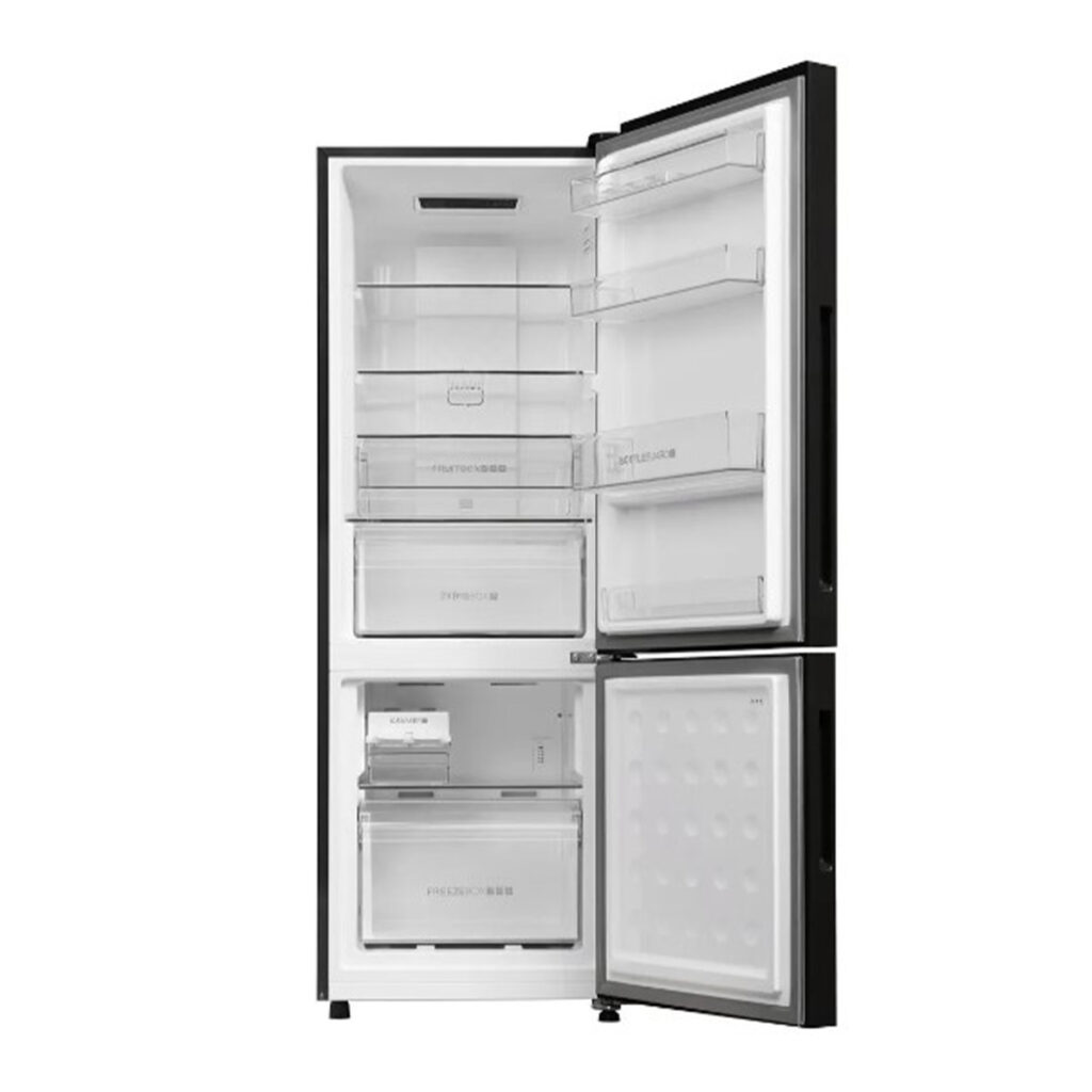 Haier 237L 2 Star Bottom Mount Frost Free Refrigerator(HRB-2872PKG-P,Black Glass)