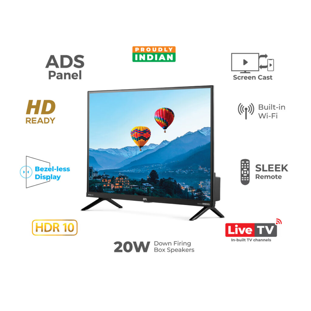 BPL 80cm (32 Inches) HD Ready Smart TV (32HF2300, Black)