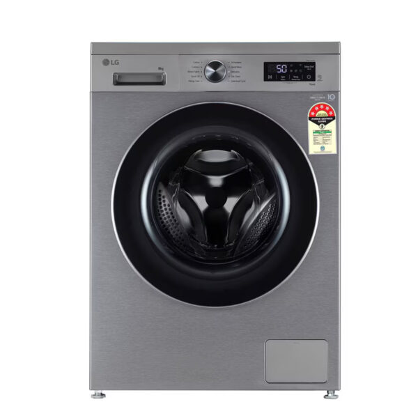 LG 8Kg 5 Star Front Load Washing Machine, Inverter Direct Drive with Wi-Fi (FHB1208Z4P, Platinum Silver)