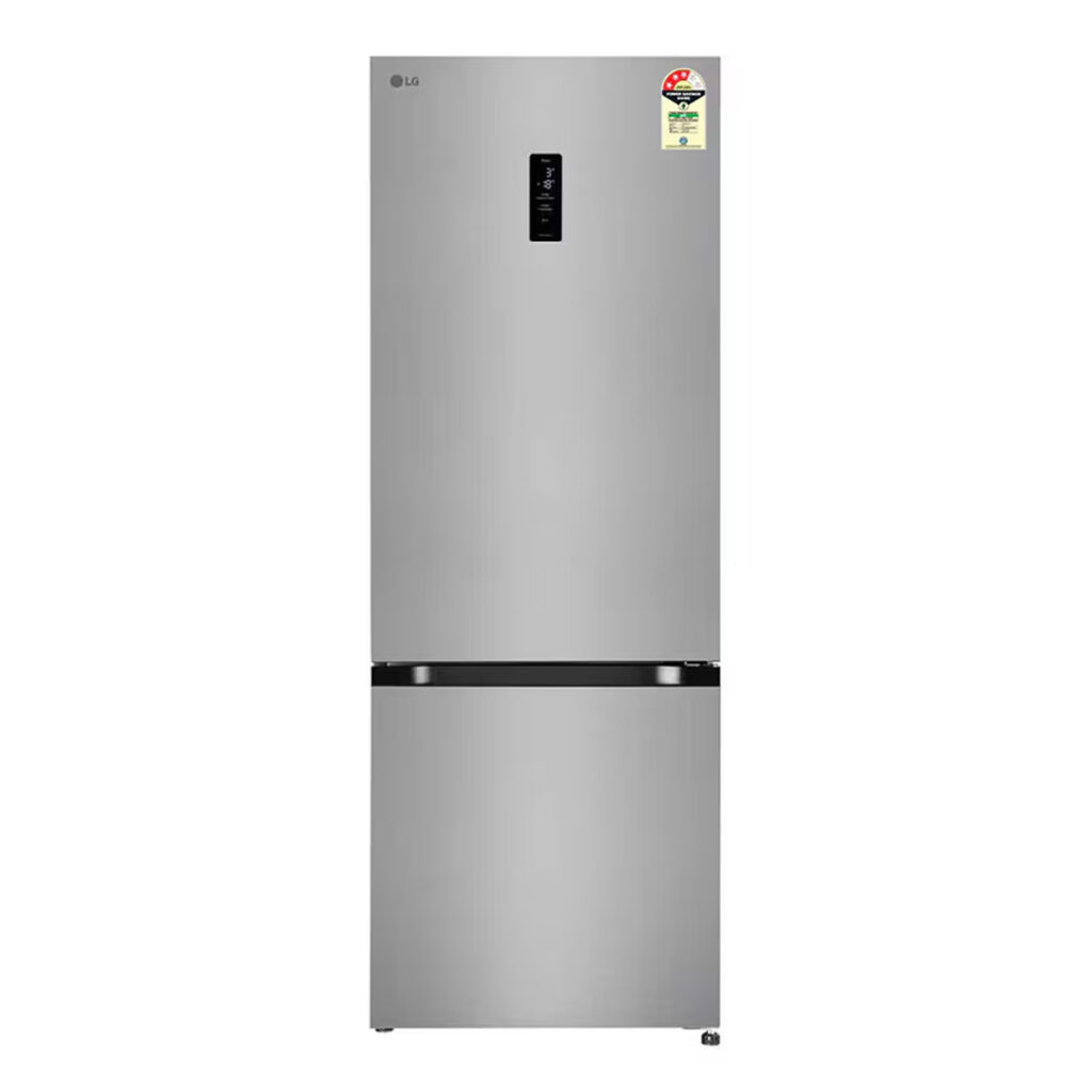 LG 340L3 Star Bottom Freezer Refrigerator, Door Cooling, Wi-Fi Convertible, (GL-B382DPZX,Shiny Steel)