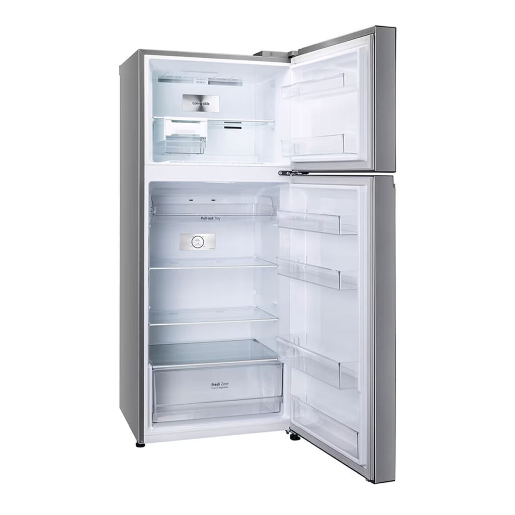 LG 398 L 2 Star Convertible Double Door Refrigerator with Smart Diagnosis and Smart Inverter Compressor (BLDC) (GL-S422SPZY, Shiny Steel)